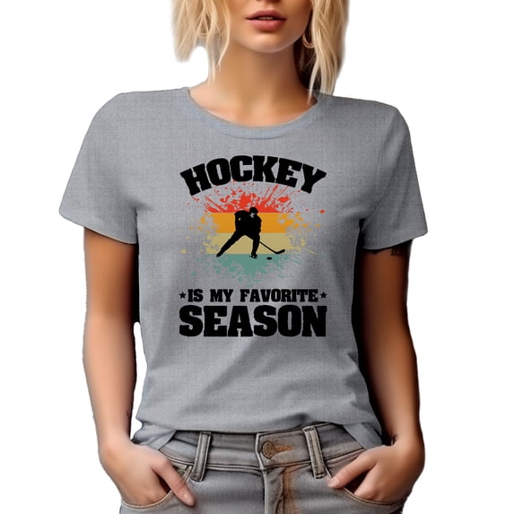Hockey Is My Favorite Season, Hockey Player, Coach or Fan, Heather Grey T-Shirt, Medium