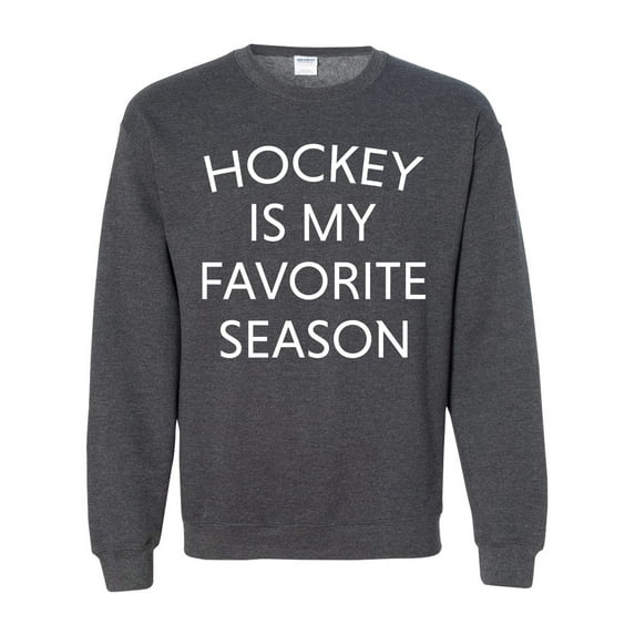 Hockey Is My Favorite Season Unisex Crewneck Sweatshirt-Dark Heather-small