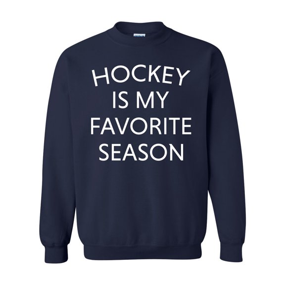 Hockey Is My Favorite Season Unisex Crewneck Sweatshirt-Navy-large