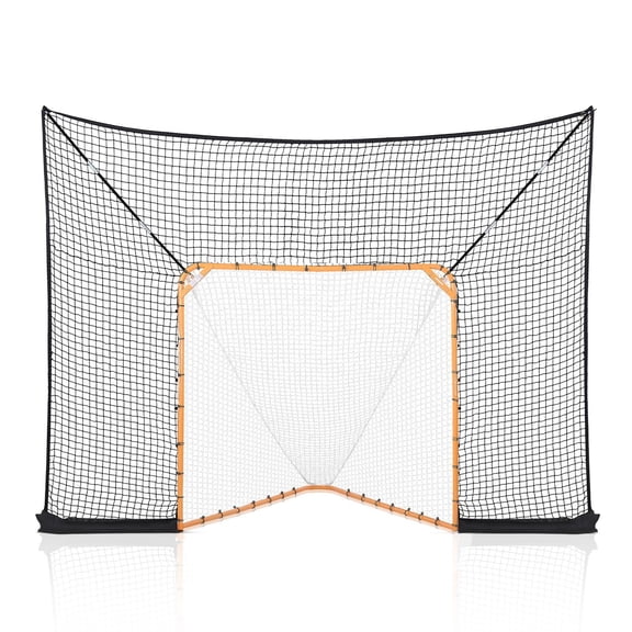 Hockey and Lacrosse Goal Backstop, 12x9 ft Lacrosse Net with Extended Coverage, Quick Easy Setup Complete Accessories Training Net, Backyard Lacrosse Equipment, for Youth Adult (NET ONLY)