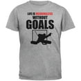 thumbnail image 1 of Hockey Life Is Meaningless Without Goals Heather Grey Adult T-Shirt - Large, 1 of 1