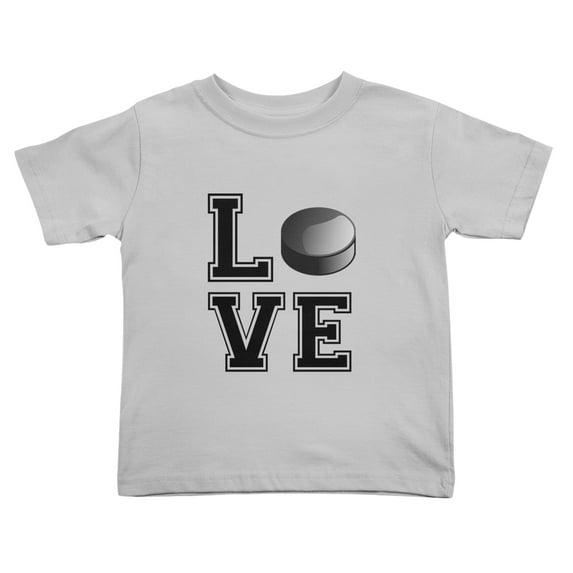 Hockey Love Cute Toddler T-Shirts for Boys Girls (Gray, 4T)