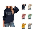 thumbnail image 1 of Hockey Mama Hoodies for Women 2025 Long Sleeve Soft Graphic Hooded Sweatshirt with Pockets Pullover Tops, 1 of 4