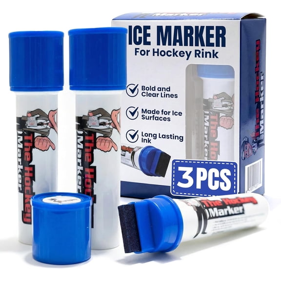 The Hockey Marker Blue Marker for Ice - Durable Hockey Marker for Ice Rink , Ice Marker for Hockey Practice, Coaches & Teams, High-Visibility Ink, 3 count