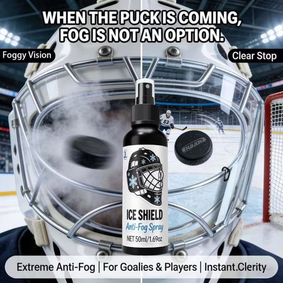 Hockey Mask Fog Resistant 100Ml, Hockey Gear Sports Gear Cleaner, Car Windshield Anti-Fog, Reusable Bottle Sponge for Even Coating Application, Streak-Free Long-Lasting Anti-Fog