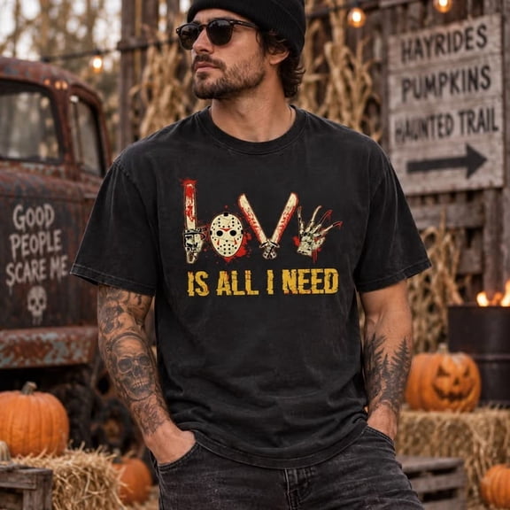Hockey Mask Slasher Scary Halloween Horror T-Shirt