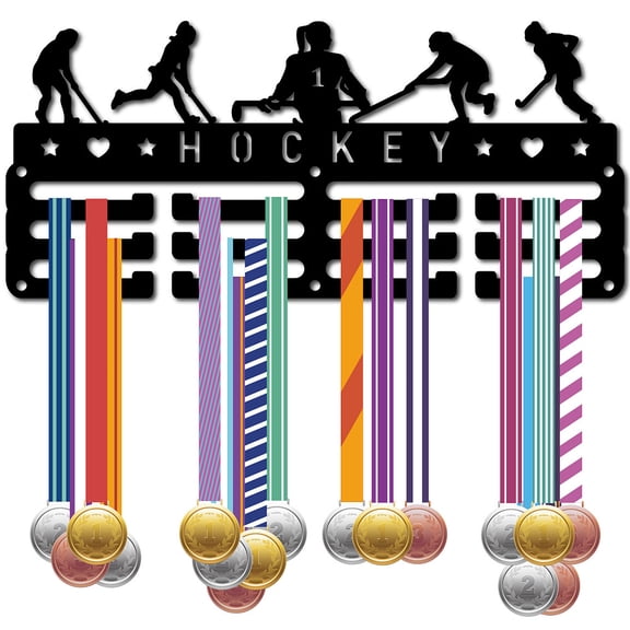 Hockey Medal Holder Display Medal Hangers Sports Rack Hooks Hang Awards Small Wall Mount Frame Metal Medal Hanger
