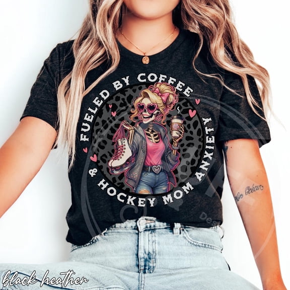 Hockey Mom Shirt, Fueled By Coffee Tee, Game Day Hockey Mom T Shirt, Sports Mom, Ice Hockey Mom Shirt, F5632 All Size S-5Xl
