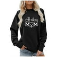 thumbnail image 1 of Hockey Mom Sweatshirt for Women Oversized Letter Print Drop Shoulder Tops Crewneck Lightweight Fashion Pullover Shirts, 1 of 4
