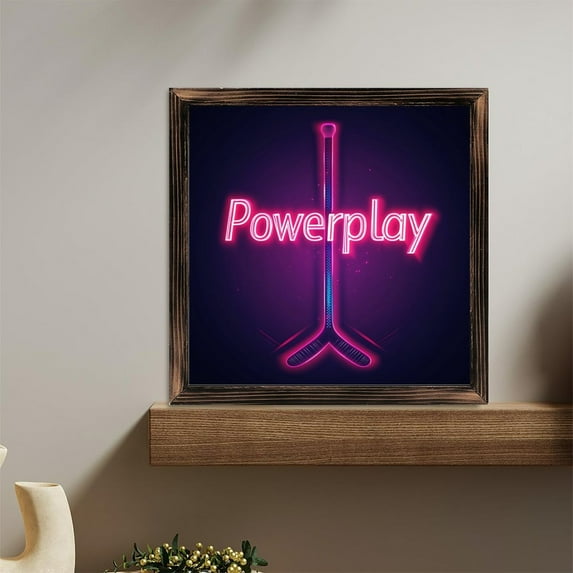 Hockey Neon Light Wooden Sign Wall Plaque - Vintage Art Decoration, Wall Decoration - Ideal Gift For Home Decoration, Living Room, Bathroom, Bedroom, Garden, Dining, Bar, Cafe, Festival Party Decor