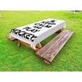 thumbnail image 1 of Hockey Outdoor Tablecloth, Keep Calm and Play Hockey Quote with Sticks in Black and White Competition Sports, Decorative Washable Fabric Picnic Tablecloth, 58 X 120 Inches, Black White, by Ambesonne, 1 of 2