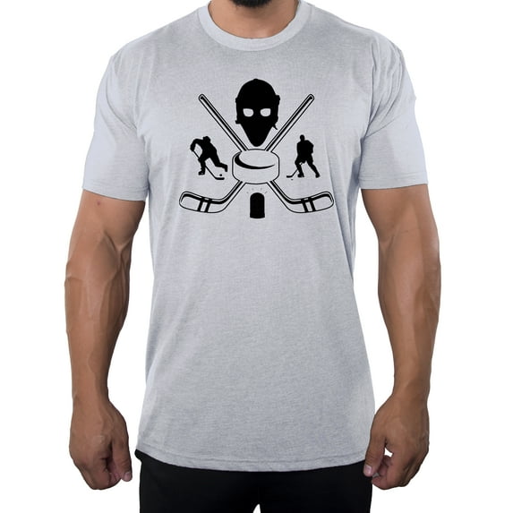 Hockey Party T-shirts, Hockey Team T-shirts, Custom Hockey Party T-shirts for Players and Coaches - Sticks and Pucks