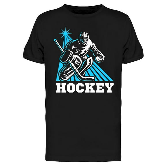 Hockey Player Blue Ray T-Shirt Men -Image by Shutterstock, Male Large