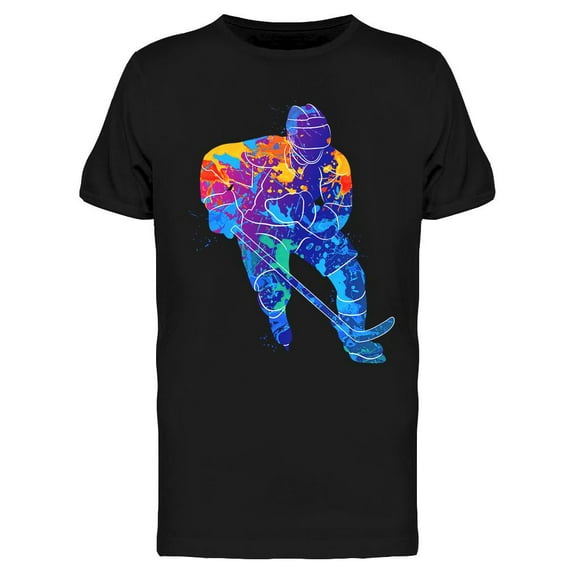 Hockey Player Colored T-Shirt Men -Image by Shutterstock, Male Medium