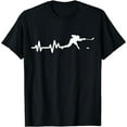 thumbnail image 1 of Hockey Player Heartbeat Ice Hockey Gift T-Shirt, 1 of 4