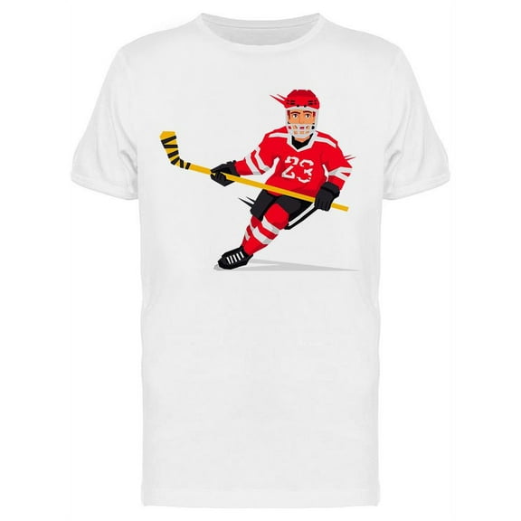 Hockey Player With A Stick T-Shirt Men -Image by Shutterstock, Male 3X-Large