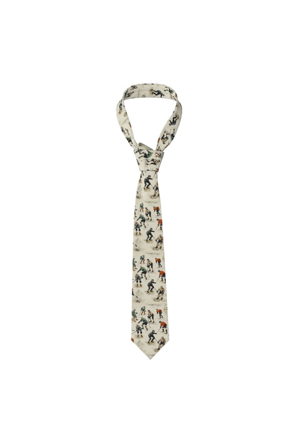Hockey Players Vintage Cool Men's Formal Necktie Business Suit Accessory Ties for Weddings Banquets Office Gift