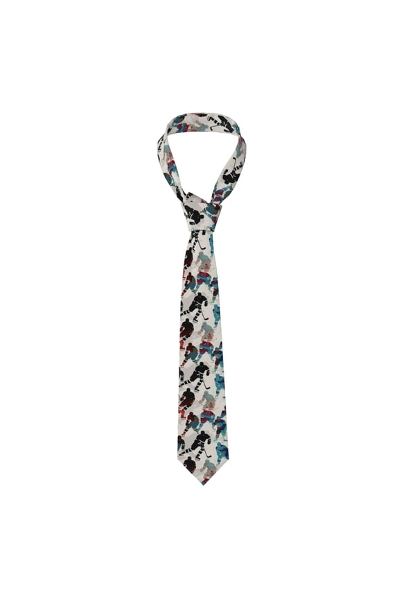 Hockey Players Vintage Men's Formal Necktie Business Suit Accessory Ties for Weddings Banquets Office Gift