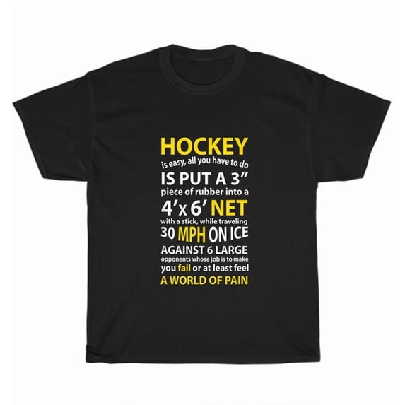Hockey Quote Hockey Is Easy T-Shirt Goalie Soccer Hockey Sport Fans Gift