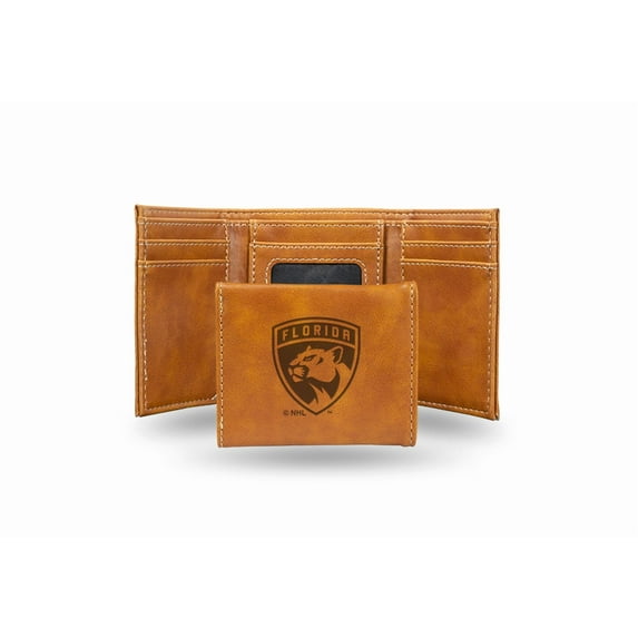 Hockey Rico Industries Florida Brown Laser Engraved Trifold Laser Engraved Tri-Fold Wallet - Men's Accessory