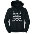 thumbnail image 1 of Hockey Season Pullover Kids Hoodie - Perfect Gift for Young Hockey Lovers - Quality Cozy Fleece Pullover - Athletic-Inspired Apparel - Boys and Girls Sporty Gray Hoodie - Medium Black, 1 of 6