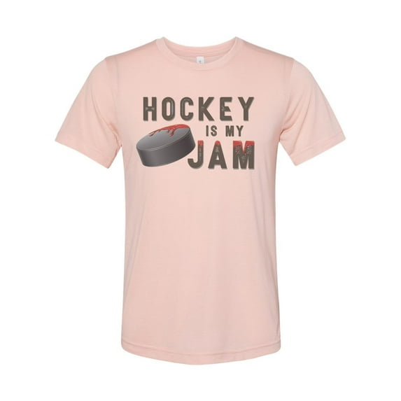 Hockey Shirt, Hockey Is My Jam, Funny Hockey Shirt, Unisex Fit, Ice Hockey Shirt, Hockey Gift, Gift For Hockey Player, Gift For Him, Skating, Peach, SMALL