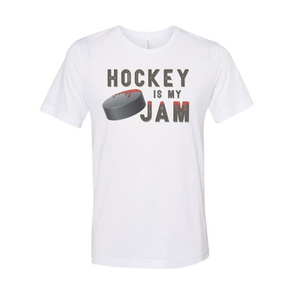 Hockey Shirt, Hockey Is My Jam, Funny Hockey Shirt, Unisex Fit, Ice Hockey Shirt, Hockey Gift, Gift For Hockey Player, Gift For Him, Skating, White, LARGE