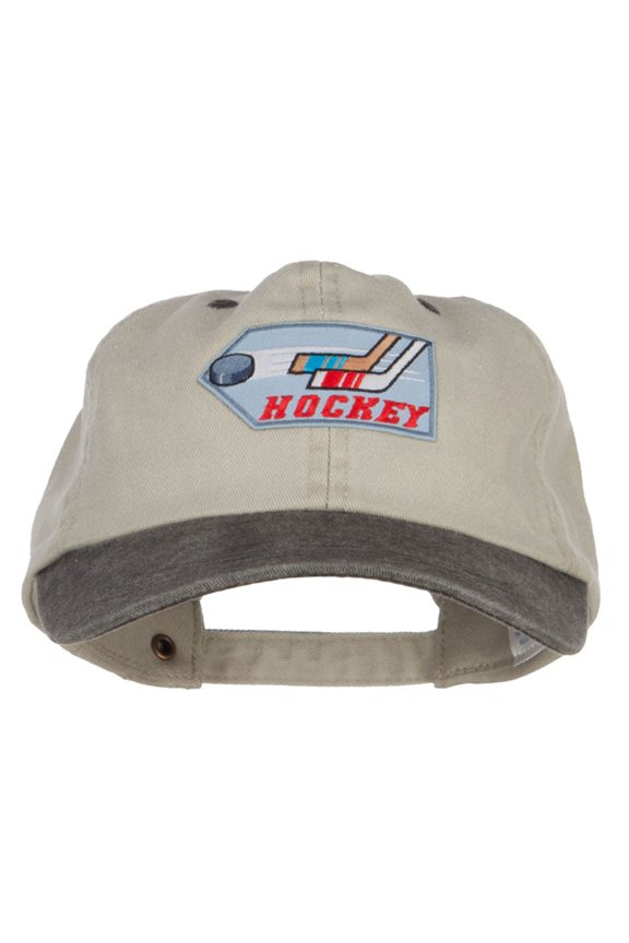 Hockey Shooting Patch Dyed Washed Cap - Beige Black OSFM