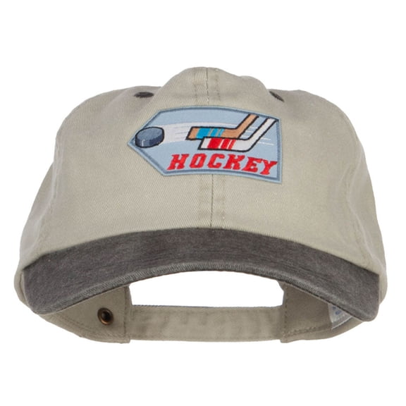 Hockey Shooting Patch Dyed Washed Cap - Beige Black OSFM