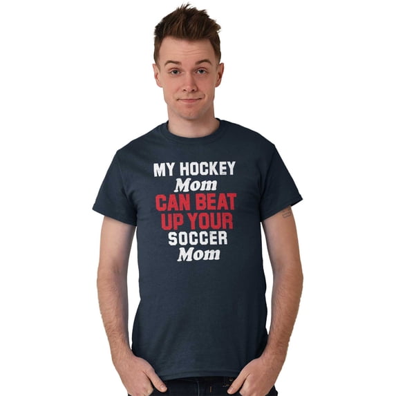 Hockey Soccer Mom Fight Funny Sports Plus Size Crewneck Graphic Tee Shirt Brisco Brands 4X
