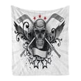 thumbnail image 1 of Hockey Soft Flannel Fleece Blanket, Illustration of a Skull with Hockey Sticks Swirls and Stars Scary Mascot, Cozy Plush for Indoor and Outdoor Use, 70" x 90", Black White Pale Grey, by Ambesonne, 1 of 5