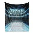 thumbnail image 1 of Hockey Soft Flannel Fleece Blanket, Photo of a Sports Arena Full of People Fans Audience Tournament Championship Match, Cozy Plush for Indoor and Outdoor Use, 60" x 80", Multicolor, by Ambesonne, 1 of 5