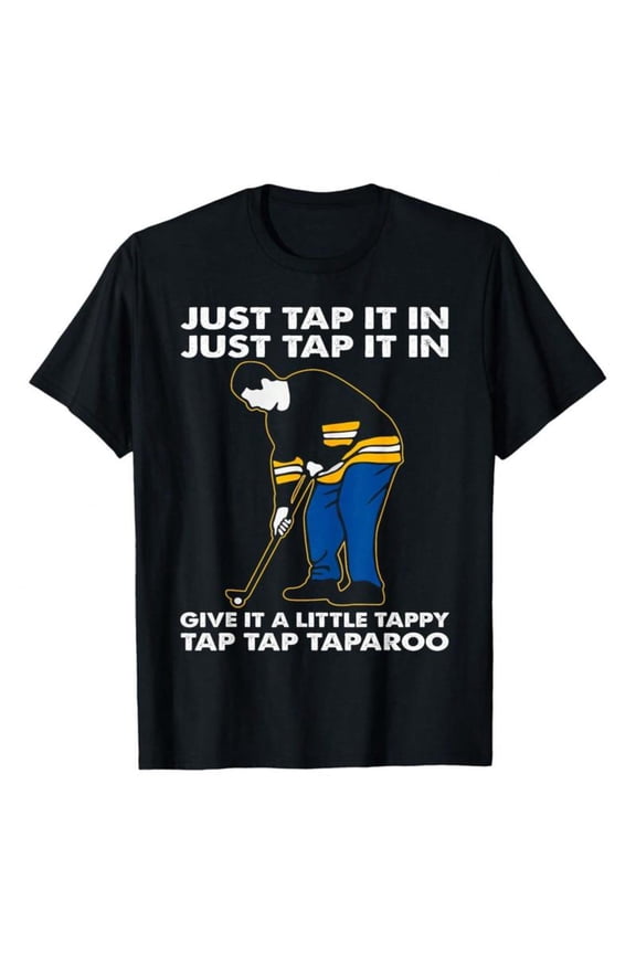Hockey - Sports Graphic Tee, Tops Has "JUST TAP...TAPAROO" Text, Round Neck Regular Fit T - shirts, Size(S - 5XL)