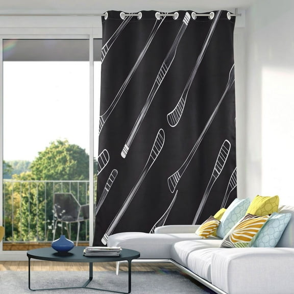 Hockey Sticks Blackout Curtains 84"x52" Thermal Insulated Curtain 1 Panel