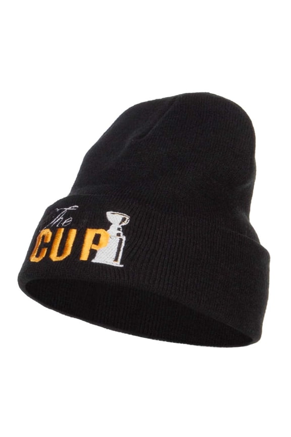 Hockey The Cup Embroidered Long Beanie - Black OSFM