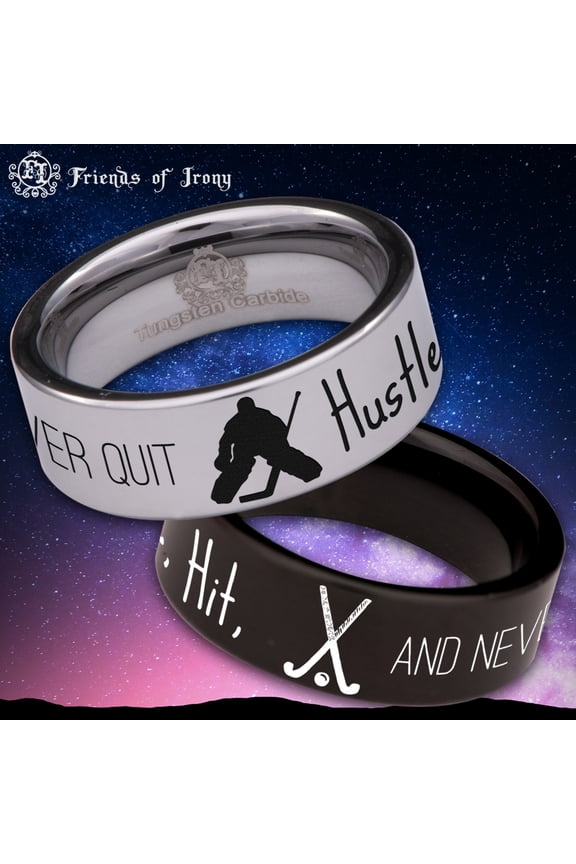 Hockey Tungsten Carbide Ring
