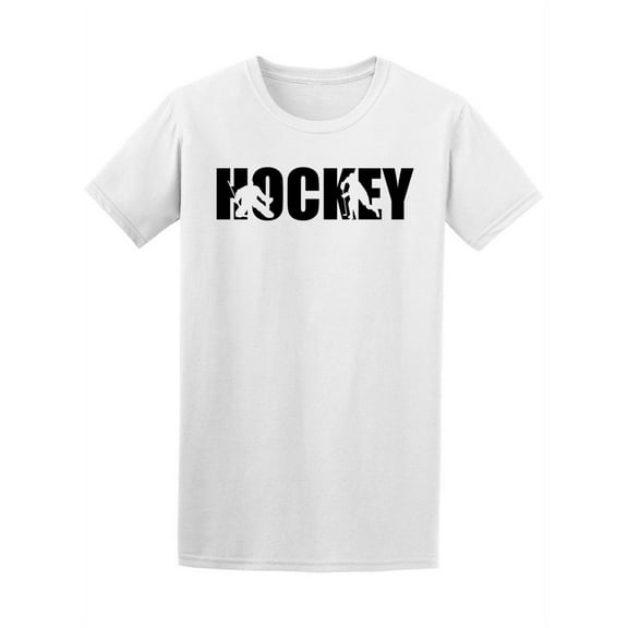 Hockey Word With Silhouettes T-Shirt Men -Image by Shutterstock, Male 3X-Large