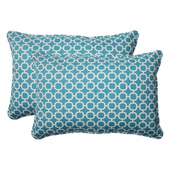 Hockley Teal Oversized Rectangle Throw Pillow (Set of 2)