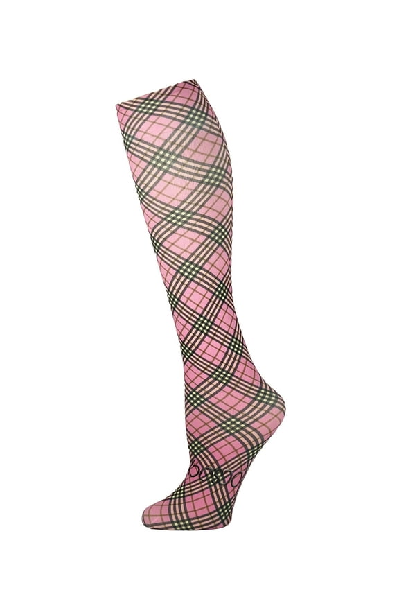 Pink Party Plaid Socks Medium