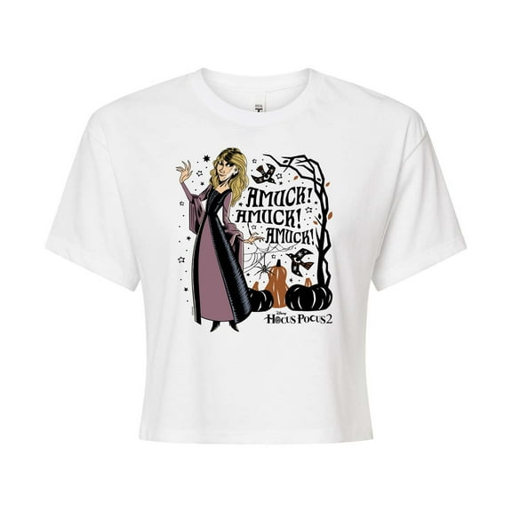 Hocus Pocus 2 - Amuck Sarah  - Juniors Cropped Cotton Blend T-Shirt