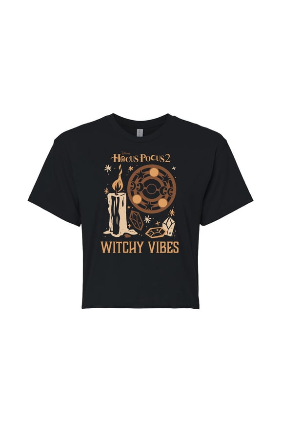 - Witchy Vibes   - Juniors Cropped Cotton Blend T-Shirt