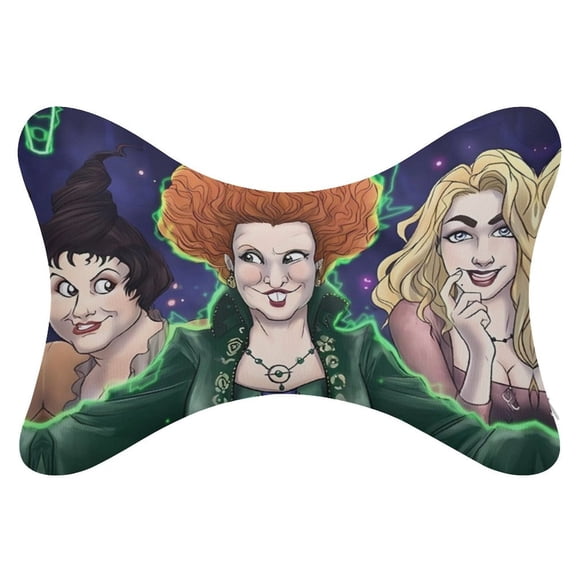 Hocus-Pocus 2Pcs Car Neck Pillow Head Rest Cushion Neck Support Headrest Comfortable Soft Fit for Most Cars Universal Car Pillow