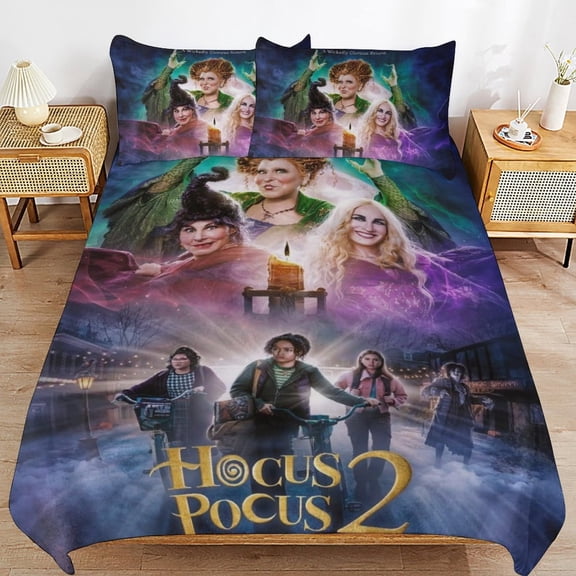 Hocus Pocus 3-piece Bedding Set Queen Size,Kids Bedding Include Bed Duvet Cover and Pillowcases for Girls Boys Women Men