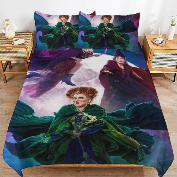 Hocus Pocus 3-piece Bedding Set Twin Size,Kids Bedding Include Bed Duvet Cover and Pillowcases for Girls Boys Women Men