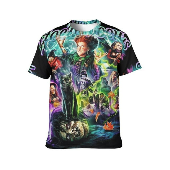 Hocus Pocus 3d Print Graphic T Shirt Short Sleeve Summer T-Shirt Novelty Casual Tee For Men Women Teen S