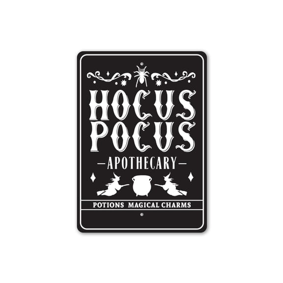Hocus Pocus Apothecary Aluminum Metal Decor Sign - 4x18 inches