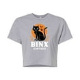 thumbnail image 1 of Hocus Pocus - Binx Is My Boo - Juniors Cropped Cotton Blend T-Shirt, 1 of 5