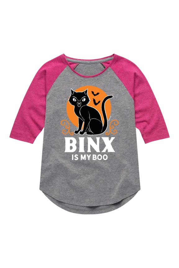 - Binx Is My Boo - Toddler And Youth Girls Raglan Graphic T-Shirt