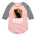 thumbnail image 1 of Hocus Pocus - Binx Is My Boo - Toddler And Youth Girls Raglan Graphic T-Shirt, 1 of 5