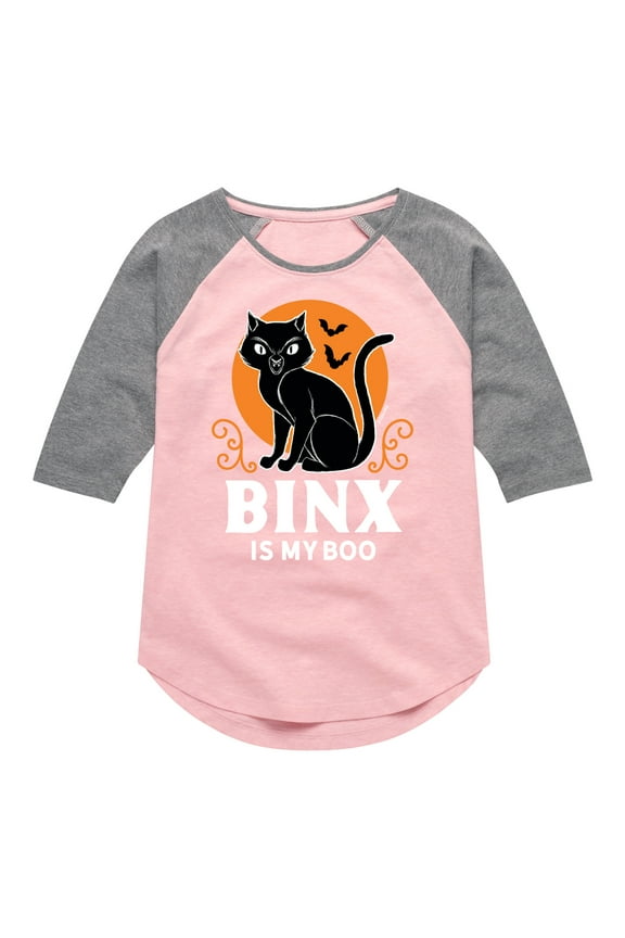 - Binx Is My Boo - Toddler And Youth Girls Raglan Graphic T-Shirt